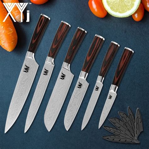 XYj Knife Set 6 pieces German Chef Knives Stainless Steel Kitchen ...