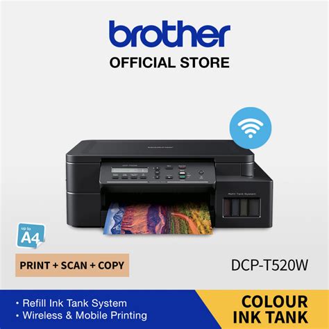 BROTHER PRINTER DCP-T520W INK TANK WIRELESS PRINT SCAN COPY - HETERO