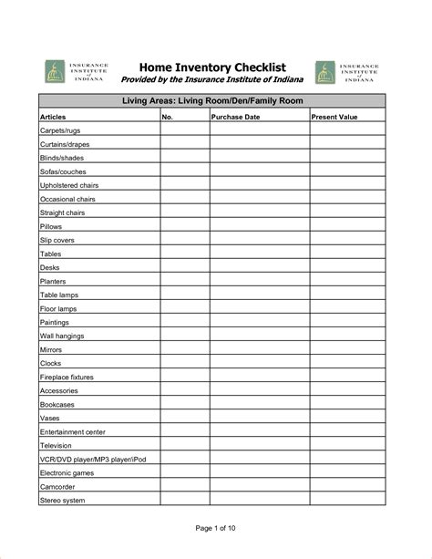 Home inventory checklist - adultrety