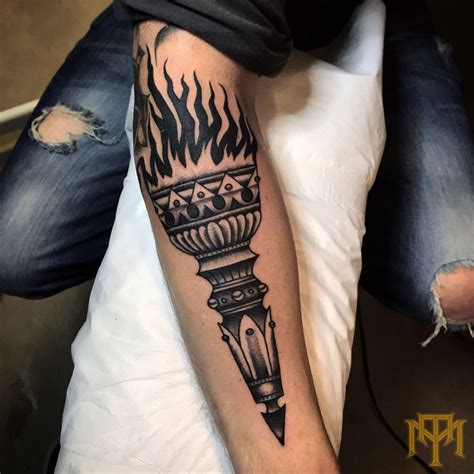 Torch tattoo by Luke Smith from TRADE MARK TATTOO Durban South Africa ...