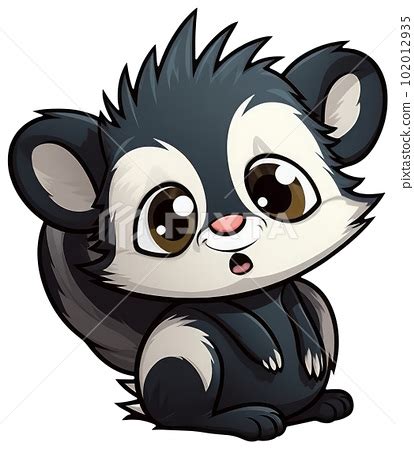 Funny and cute skunk transparency sticker. - Stock Illustration ...