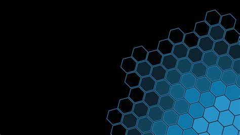 7680x4320 Resolution Black Blue Hexagon Pattern 8K Wallpaper ...