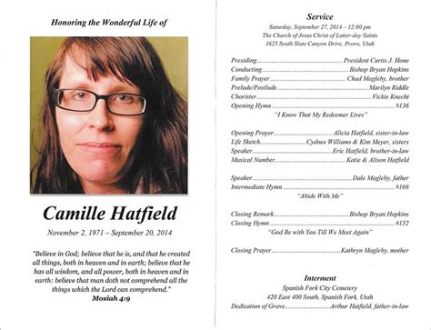 Lds Funeral Program Template Free - PRINTABLE TEMPLATES