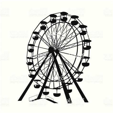 Ferris Wheel Silhouette Vector at Vectorified.com | Collection of ...