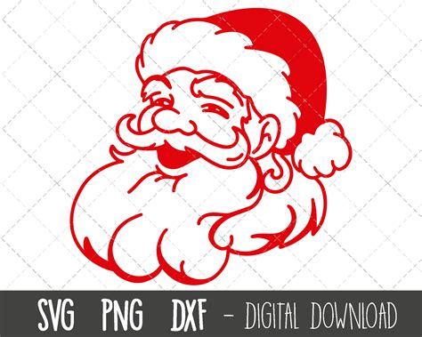 Santa Svg Santa Head Svg Christmas Svg Santa Svg File - Etsy