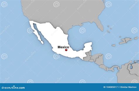 Abstract 3d Render of Map of Mexico Stock Illustration - Illustration ...