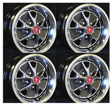 New Ford Mustang Magnum 500 Wheels 15 X 7 Set Complete W Caps Nuts ...