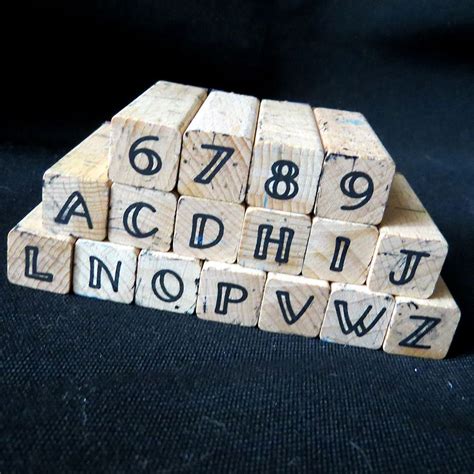 Craft Mounted Rubber Stamp Alphabet Numbers Letters Print Font ...