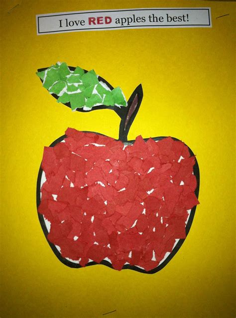 Torn paper apple art.....they love to tear paper! | Tears art, Diy ...