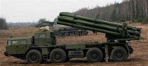 BM-30 Smerch (GRAU designation 9K58) multiple rocket launcher mounted ...