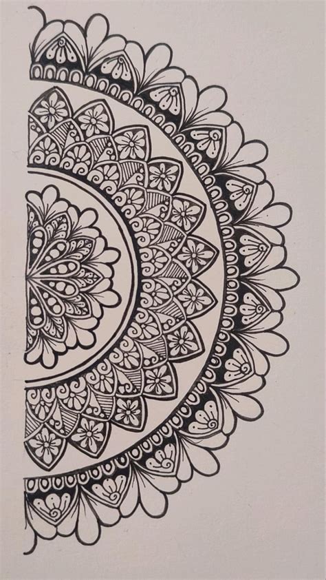 Half Mandala Art Drawing