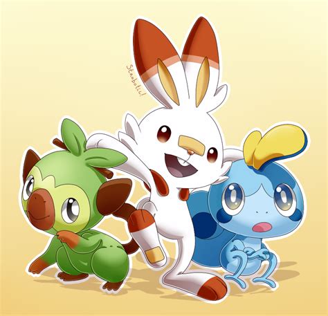 Gen 8 Starters by Strobotic | Pokemon starters, New pokemon game, Pokemon