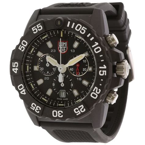 Luminox Men's Navy Seal Chronograph XS.3581 Black Rubber Swiss Quartz ...