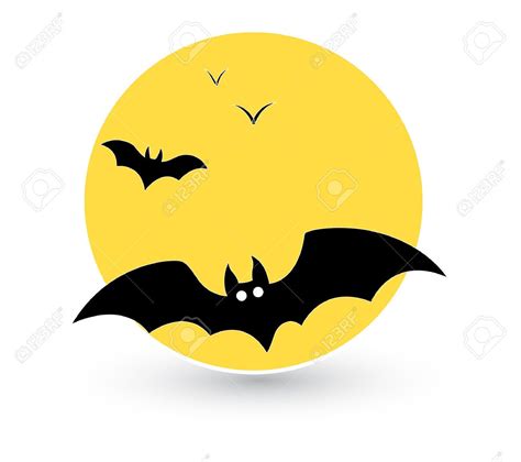 Bats Flying In Full Moon Background Vector Royalty Free Cliparts ...