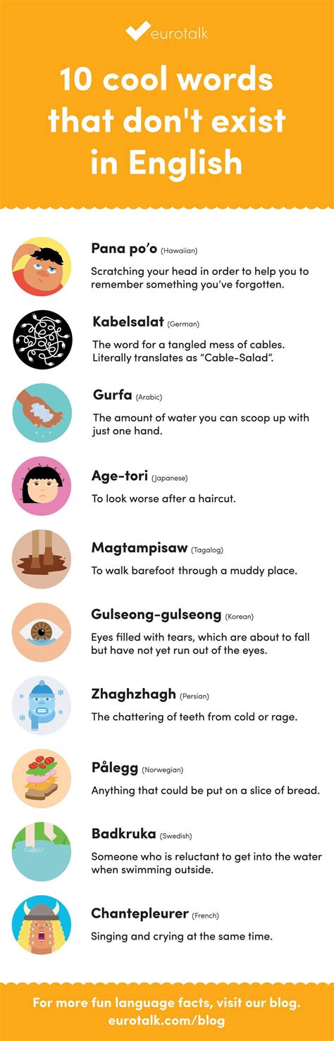 10 cool words that don’t exist in English [Infographic] | EuroTalk Blog