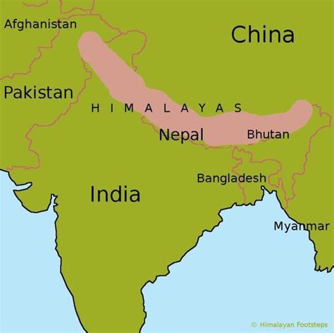 Himalayan Map Himalaya Mountains Himalayas On World Inspiring And At X