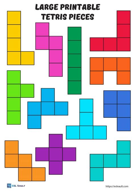 Free printable Tetris puzzles and shapes (15 PDFs) - ESL Vault