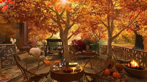 "Cozy Autumn Coffee Shop " by Coffee Vibes, Peaceful Autumn Morning w ...