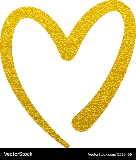 Gold paint heart love sign symbol logo Royalty Free Vector