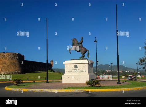 General Gregorio Luperon horse statue and Fort San Felipe on the ...