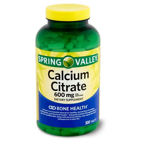 Spring Valley Calcium Citrate Dietary Supplement, 600 mg, 300 count ...