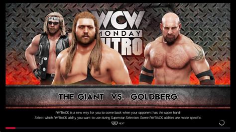 WWE 2k19 - WCW! The Giant (Big Show) vs Goldberg - WCW Championship ...