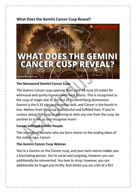 What Does the Gemini Cancer Cusp Reveal? by Bhashkar12 - Issuu