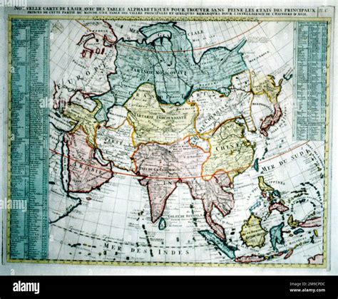 17th / 18th century Map of Asia Date: 1684 - 1743 Stock Photo - Alamy