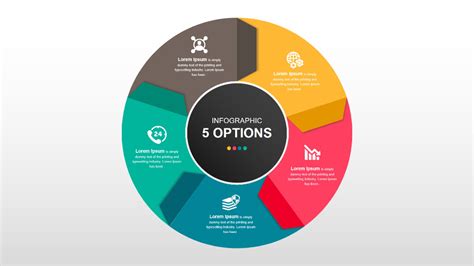 Round Infographic Diagram With Folded Arrows PowerPoint Template ...