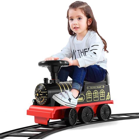 Buy JOYLDIAS3-in-1 Ride On Train with 16pcs Curved Tracks, 6V Electric ...