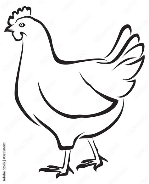 Chicken (Hen) Vector Illustration Stock Vector | Adobe Stock