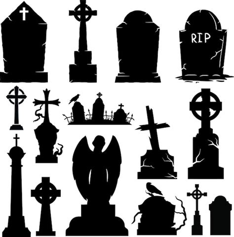 Premium Vector | Gone but not forgotten set of tombstone vector ...