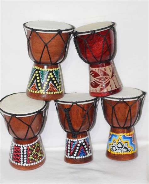 Music Instruments, South African Art Small Size Painted African Djembe ...