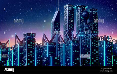 Sci fi city night hi-res stock photography and images - Alamy