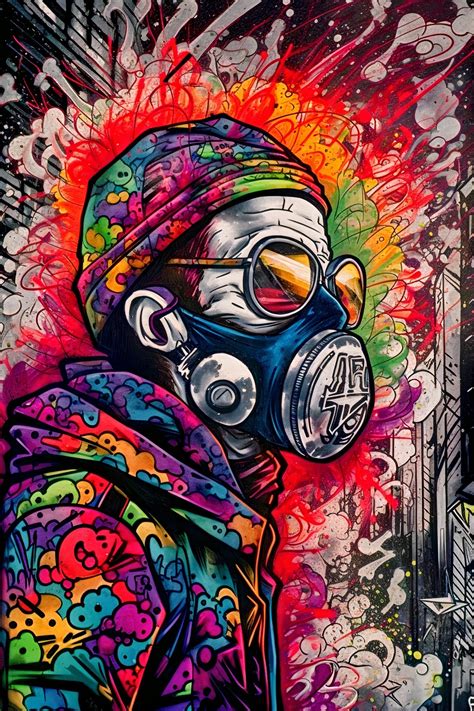 Graffiti Street Art Abstract Wall Art | Urban Spray Paint Illustration ...