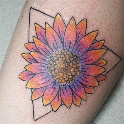 Sunset sunflower tattoo done by me! Email kawaiitattoo@gmail.com for ...