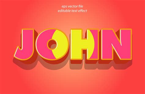 John 3D Editable Vector Text Effect Graphic by Unique_Design_Team ...