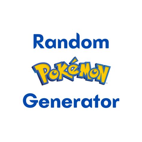 Random Pokemon Generator Online