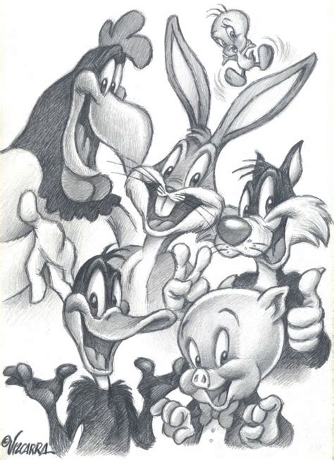 LOONEY TUNES | Cartoon pencil sketches, Cartoon drawings, Disney ...