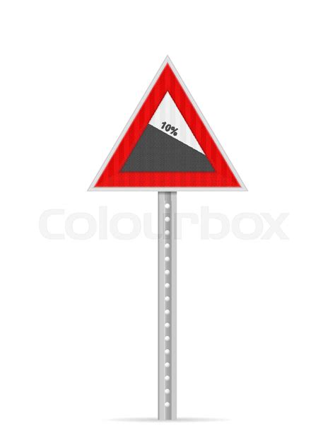 Steep downgrade road sign | Stock vector | Colourbox