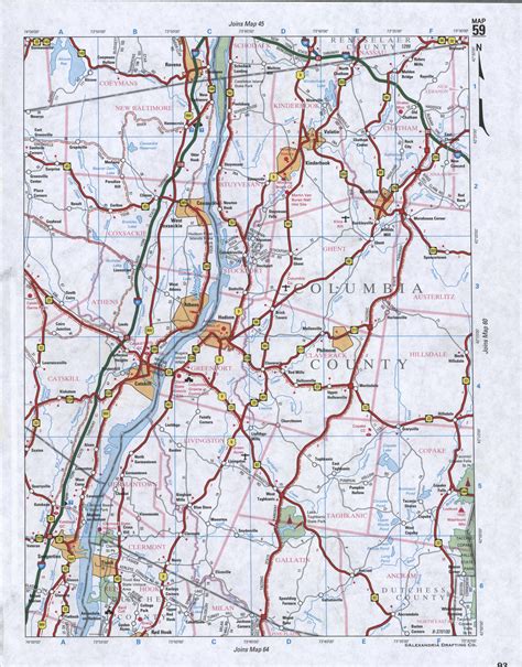 Map of Columbia County, New York state. Detailed image map of Columbia