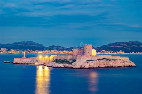 Sunset Over Famous If Castle, Chateau D`If, Marseille, France Stock ...