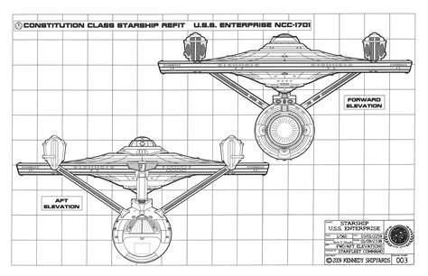 U.S.S. Enterprise NCC-1701 - Constitution Class Starship Refit Blueprints