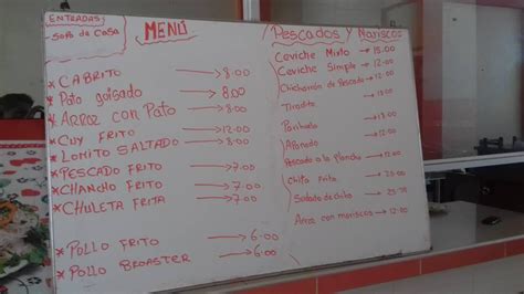 Menu at Restaurante “El buen sabor del Valle “, Cartavio