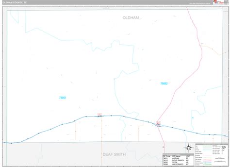 Oldham County, TX Wall Map Premium Style by MarketMAPS - MapSales