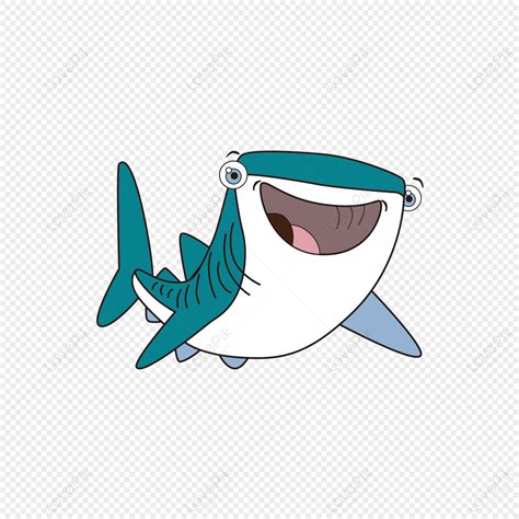 Happy Fish, Cartoon Shark, Cyan Light, Cartoon White PNG Picture And ...