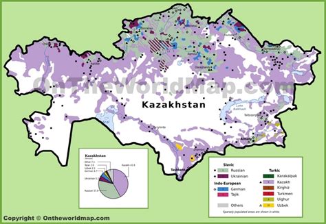 Map of ethnic groups in Kazakhstan - Ontheworldmap.com