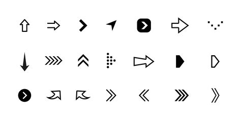 Arrows big black set icons. Arrow icon. Arrow vector collection. Arrow ...