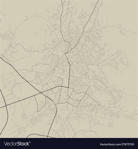 Pristina map detailed black map city Royalty Free Vector