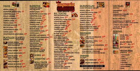 La Unica menu in Smithfield, Utah, USA